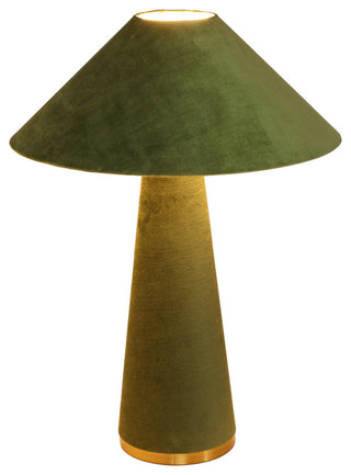Graham Velvet Table Lamp, Moss Green