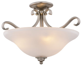 Monrovia Three Light Semi-Flush Mount in Brushed Nickel