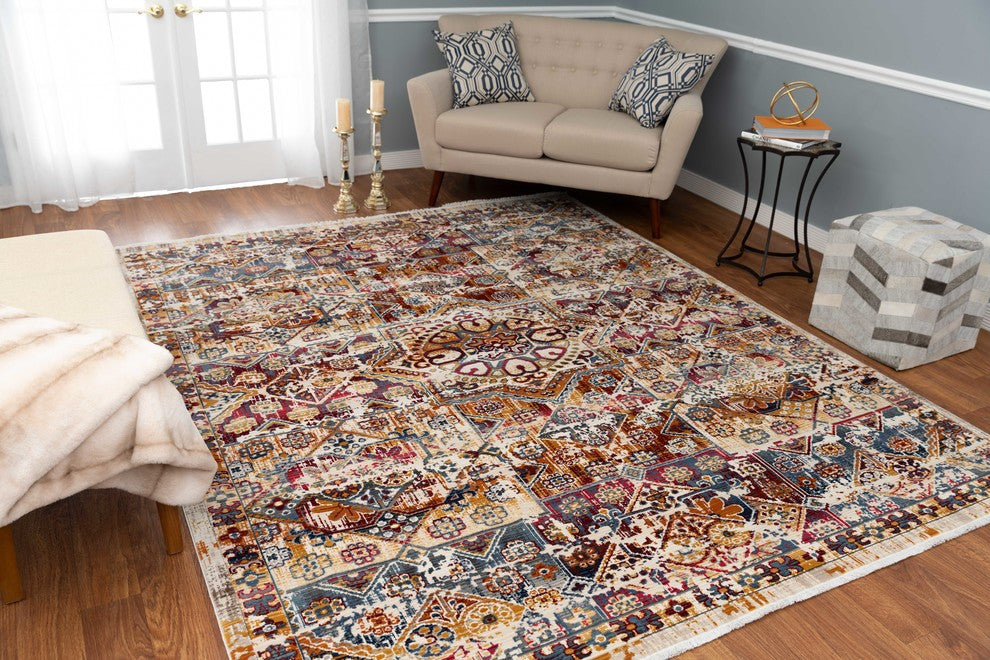 Noori Rug Latif Tracey Ivory/Rust Rug