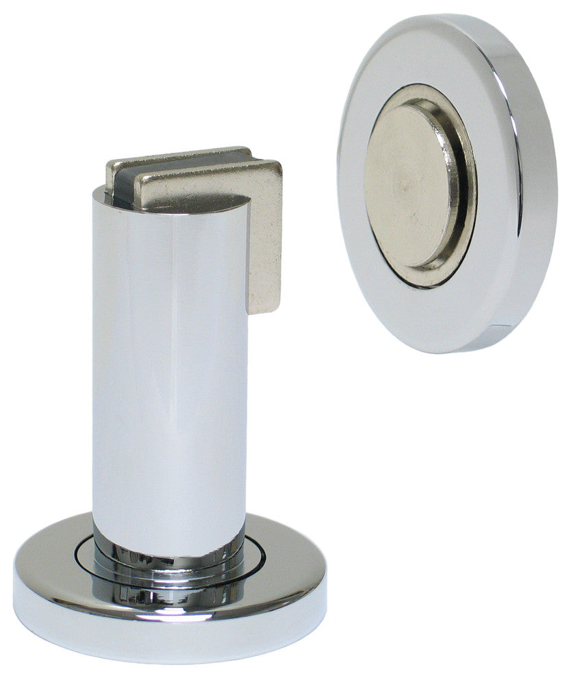Modern Door Stop/Holder and Magnetic Catch, Polished Chrome