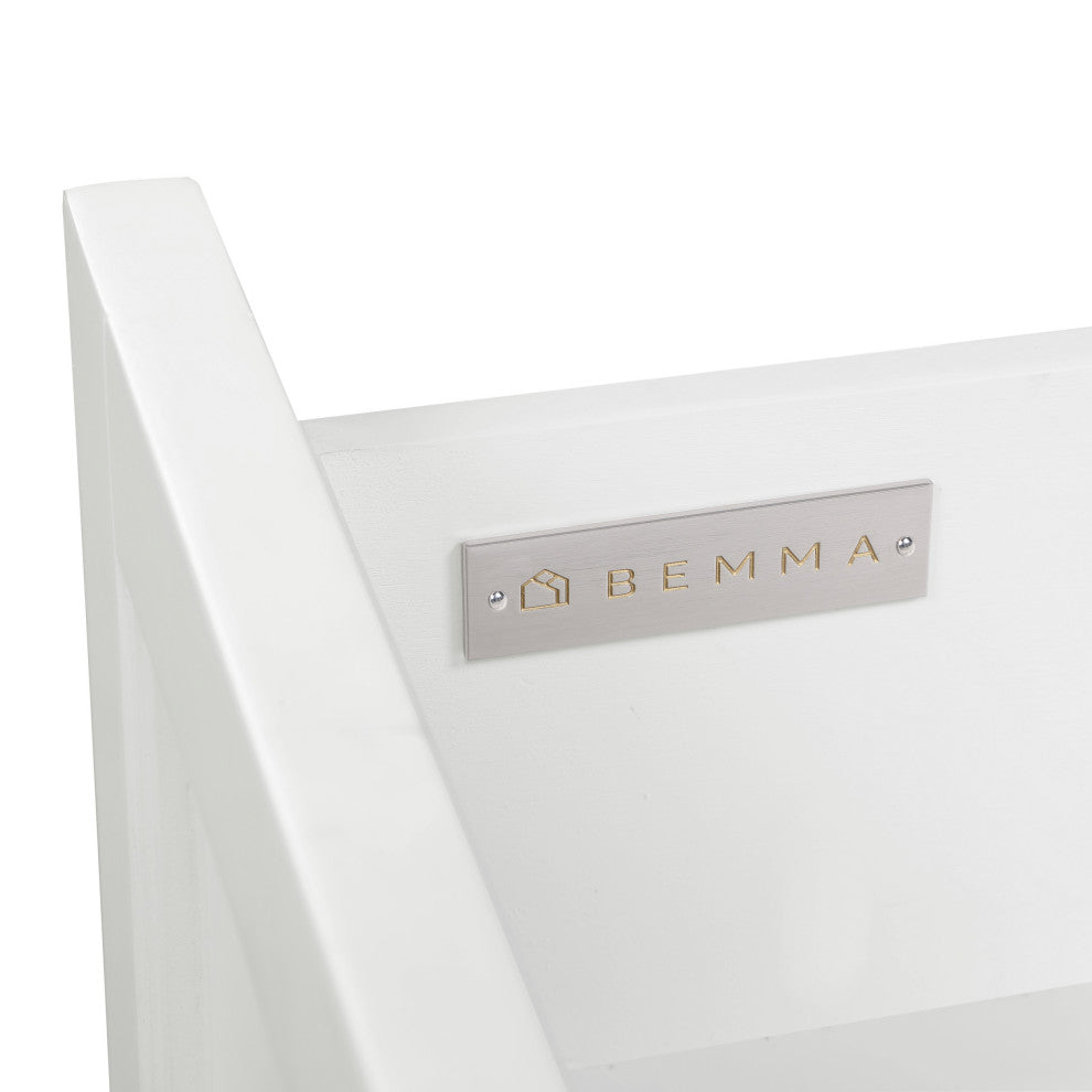 Montauk Bathroom Vanity, Pure White With White Quartz, 36"