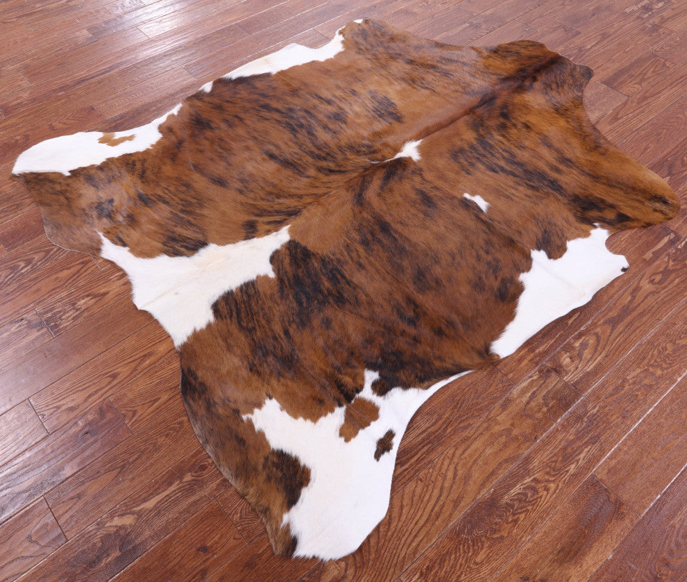 6' 8" X 5' 9" Organic Natural Hair-On Cowhide Area Rug C1448