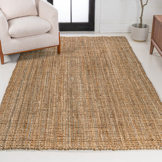 Biot Traditional Rustic Handwoven Jute Solid Natural 4 ft. x 6 ft. Area Rug