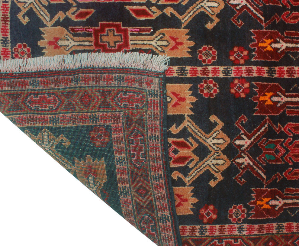 Fine Vintage Distressed Lenore Charcoal/Brown Runner, 2'10x11'4