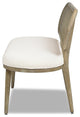 Havana 48" Boucle Upholstered Cane Rattan Bench, Ivory White
