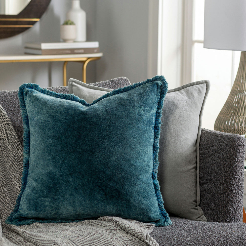 Surya Washed Cotton Velvet Wcv-002 Pillow Shell With Polyester Insert