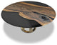 Atalante Walnut Round Table, Black Top & Gold Base, 12 Seater