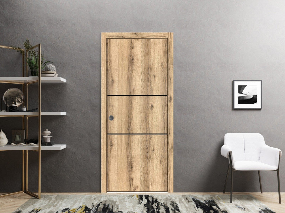 Slab Barn Door Panel 30 x 96 | Planum 0014 Oak with  | Sturdy Finished