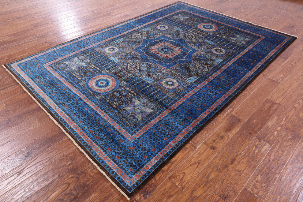 Mamluk Geometric Hand-Knotted Rug 6' 8" X 9' 9" - Q12241