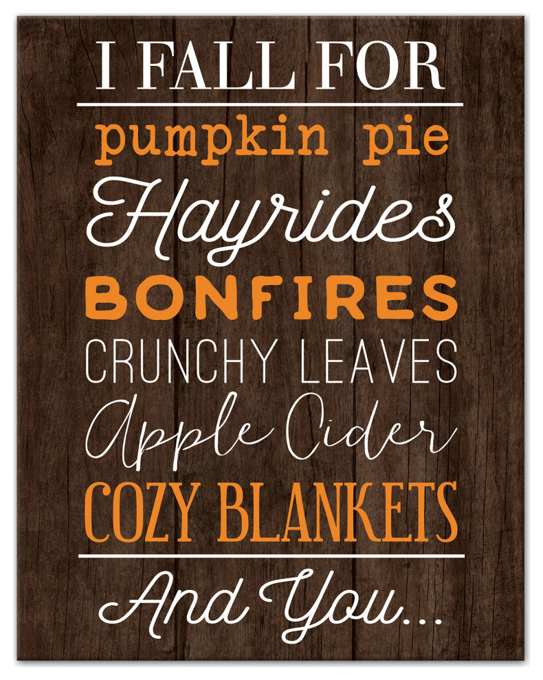 Fall For Autumn Things 11x14 Canvas Wall Art