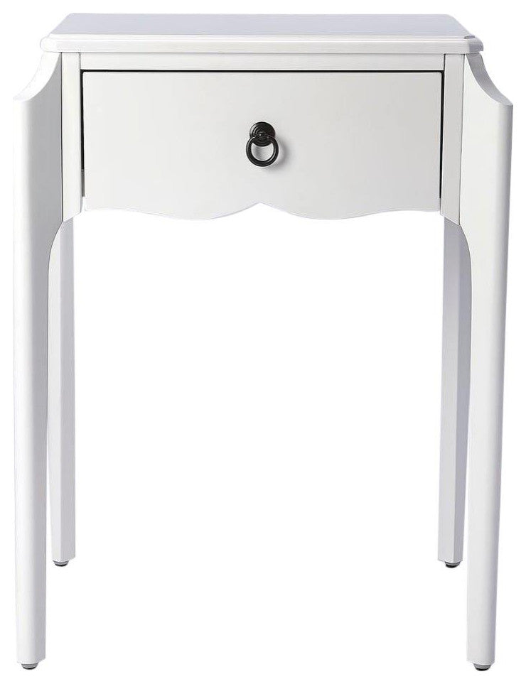 Wilshire Glossy White Nightstand With Storage