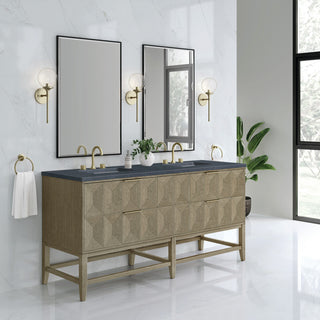Emmeline 72" Double Vanity, Pebble Oak, Charcoal Soapstone