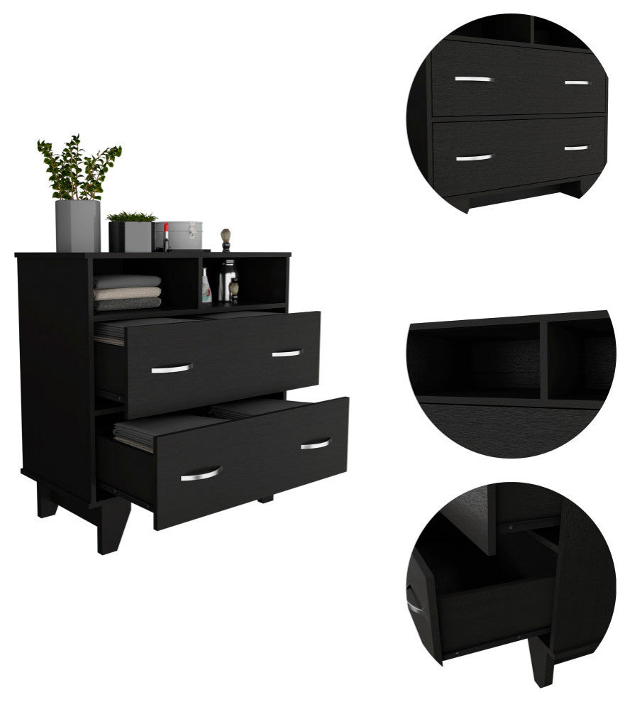 Portobelo Two Drawer Dresser, Black