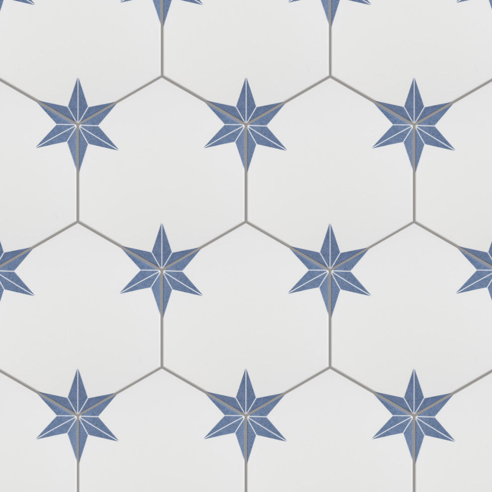 Stella Hex Azul Porcelain Floor and Wall Tile