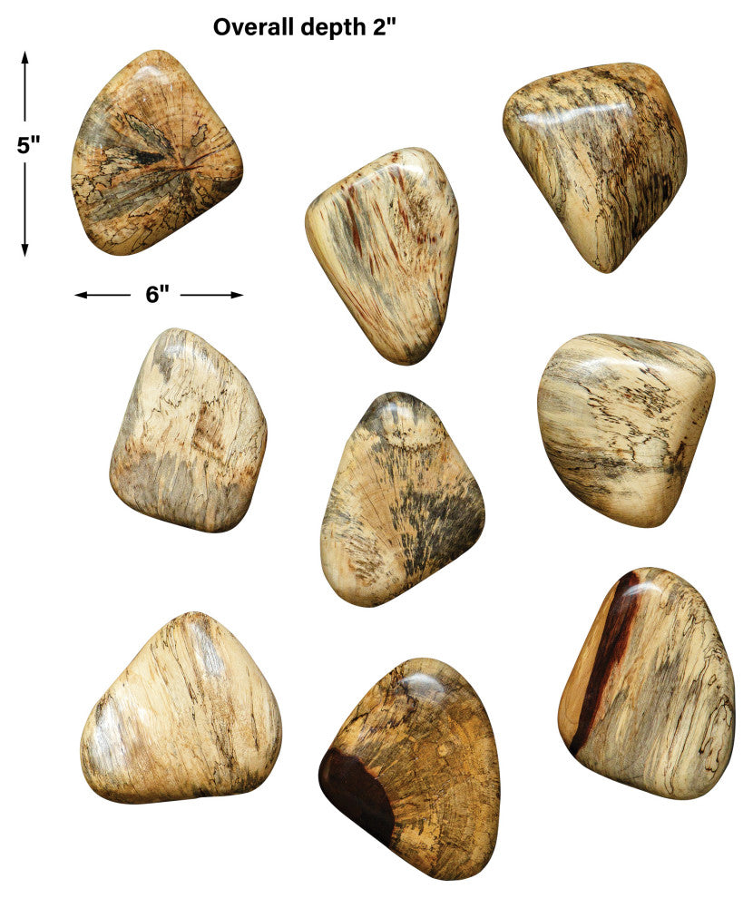 Uttermost Pebbles Blonde Wood Wall Decor, Set of 9