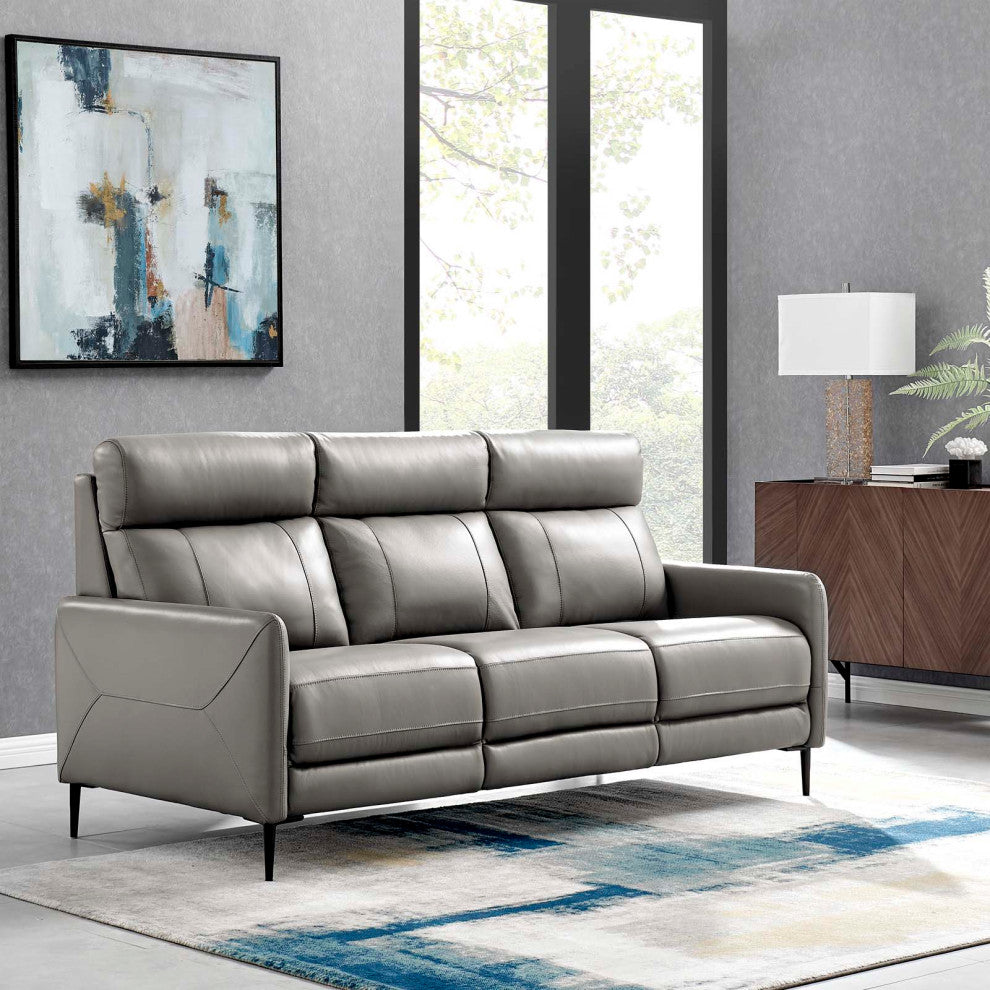 Sofa, Leather, Gray, Modern, Living Lounge Room Hotel Lobby Hospitality