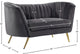 Margo Velvet Upholstered Set, Gray, Loveseat