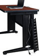 Transitional Desk with C-Shaped Metal Legs and Hidden Wire Management, Cherry