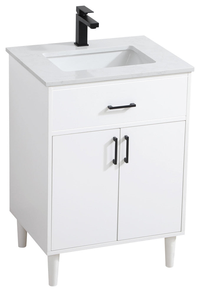Home Living 24" Single Bathroom Vanity, White