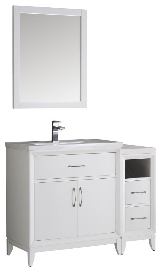 Fresca Cambridge 42" White Traditional Bathroom Vanity With Mirror