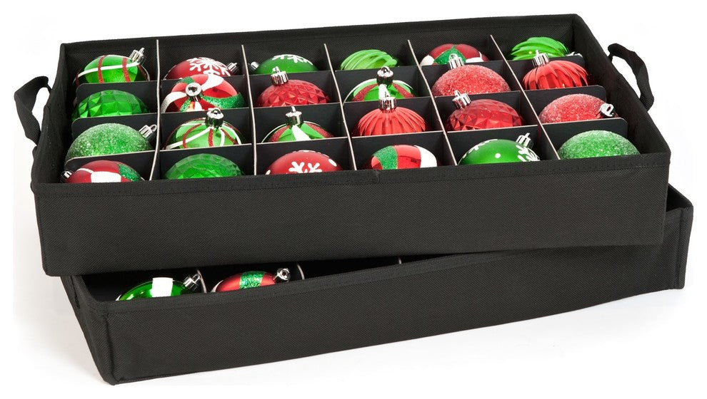 48" 3" Christmas Ornament Storage Box With Clear Lid