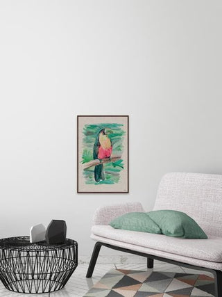 "Hello Toucan" Floater Framed Painting Print on Canvas, 20"x30"