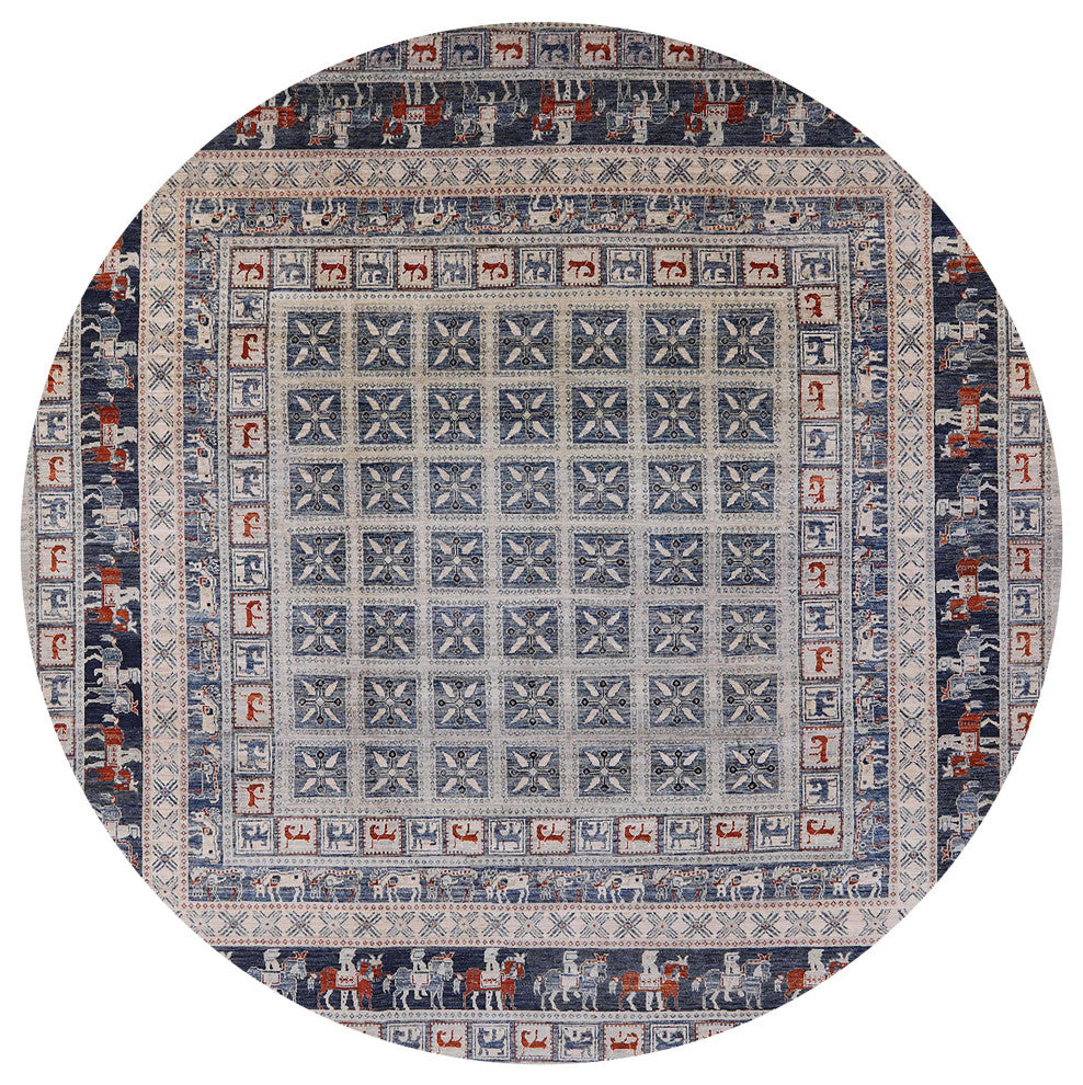 Ahgly Company Indoor Round Mid-Century Modern Area Rugs, 7' Round