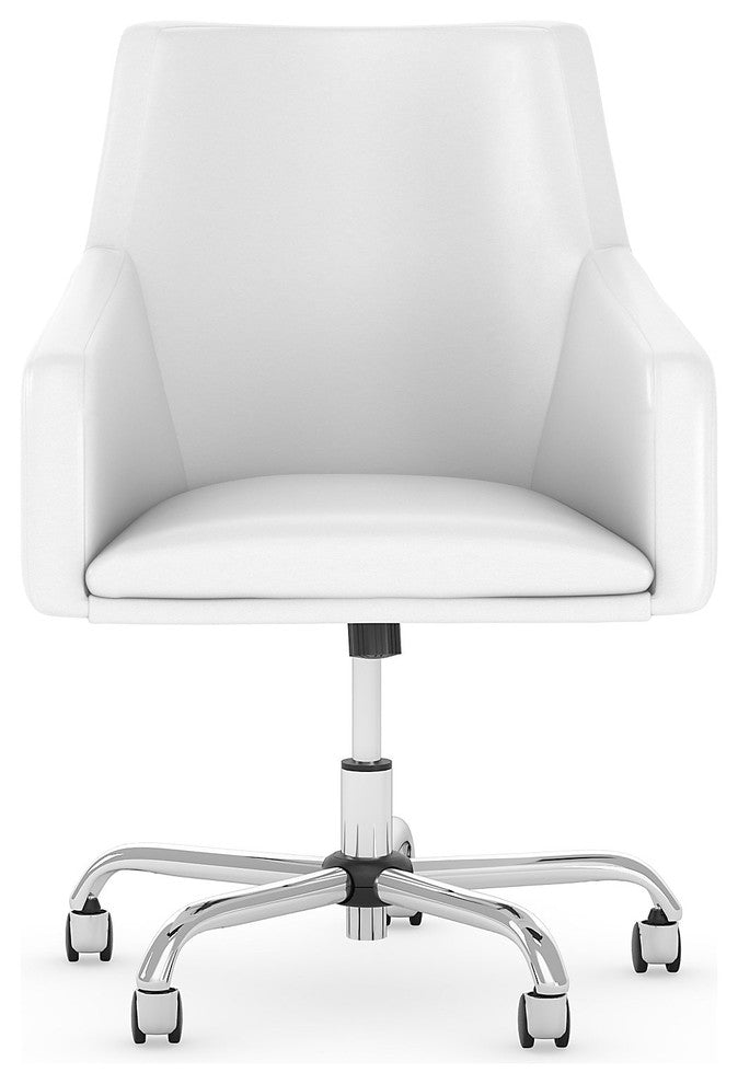 Cabot Mid Back Leather Box Chair, White