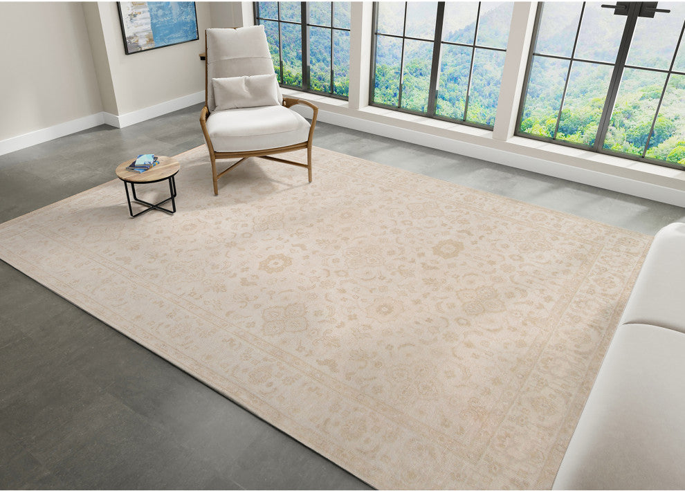 Ainsley Clara Area Rug, Beige, 10' x 14', Bordered