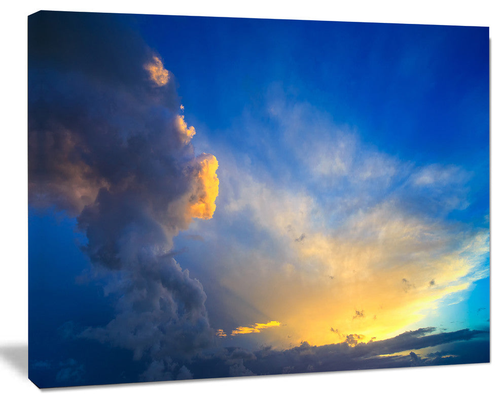 Dramatic Sunset Sky with Thunderstorm, Beach Photo Canvas Print, 40"x30"