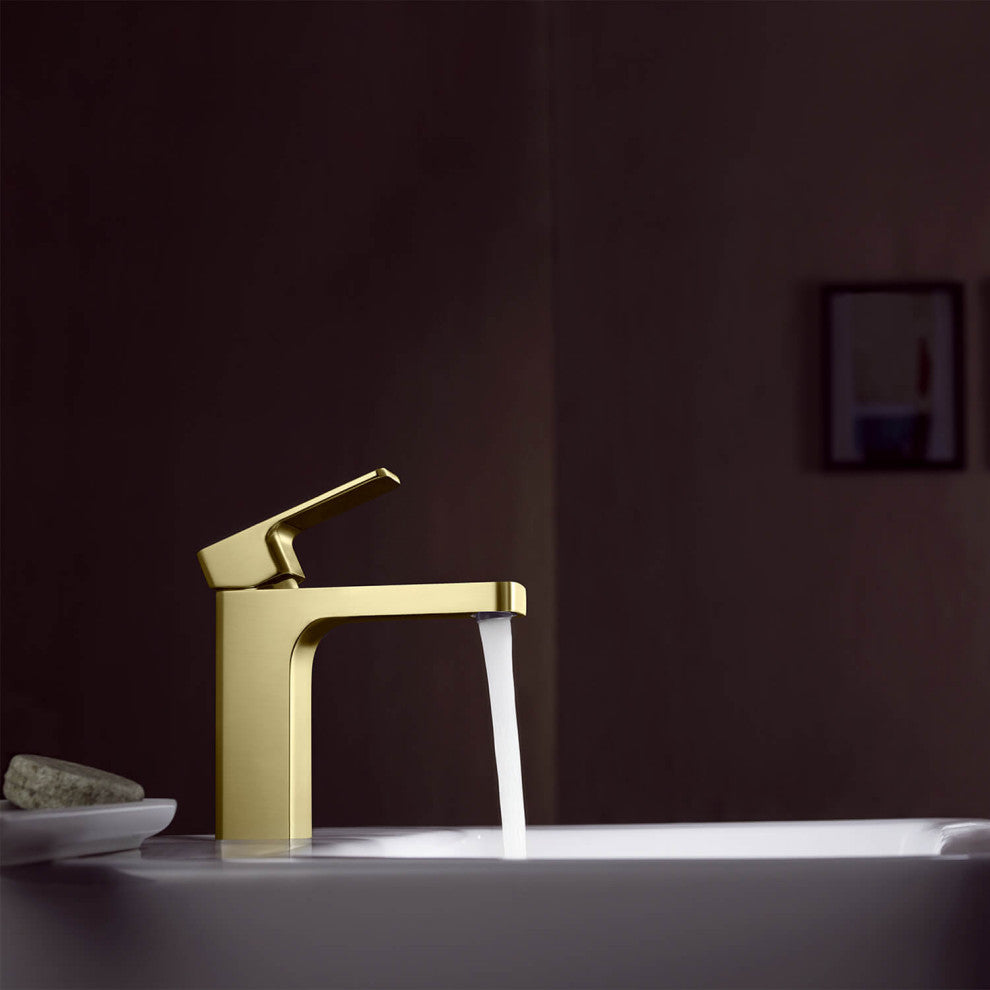 Blaze Single Handle Bathroom Sink Faucet, Brushed Gold