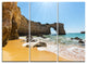 "Wide Portugal Beach With White Waters" Beach Metal Wall Art, 3 Panels, 36"x28"