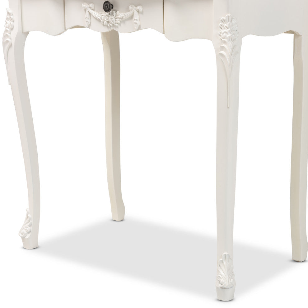 Macsen White Finished Wood 2-Piece Vanity Set with Adjustable Mirror