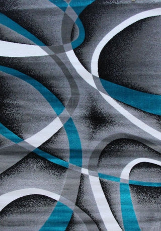 Luxe Weavers Abstract Modern Area Rug, Turquoise, 5'2"x7'2"