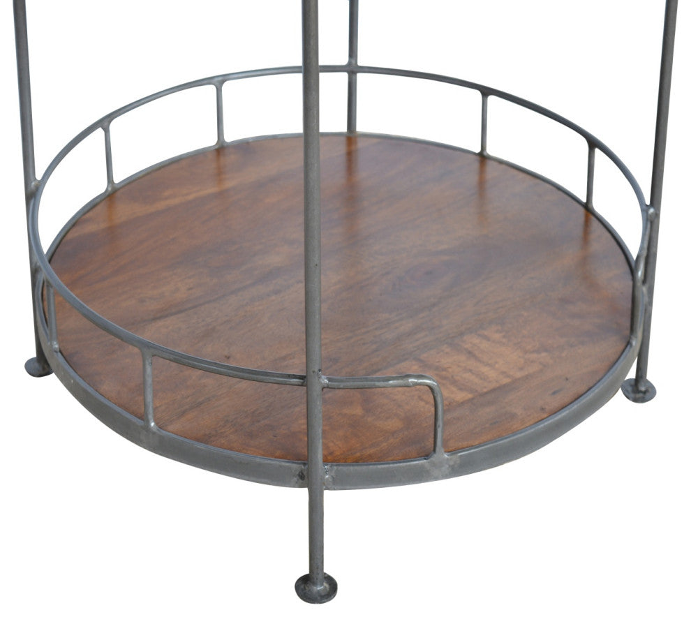 Industrial Round Butler Tray Table