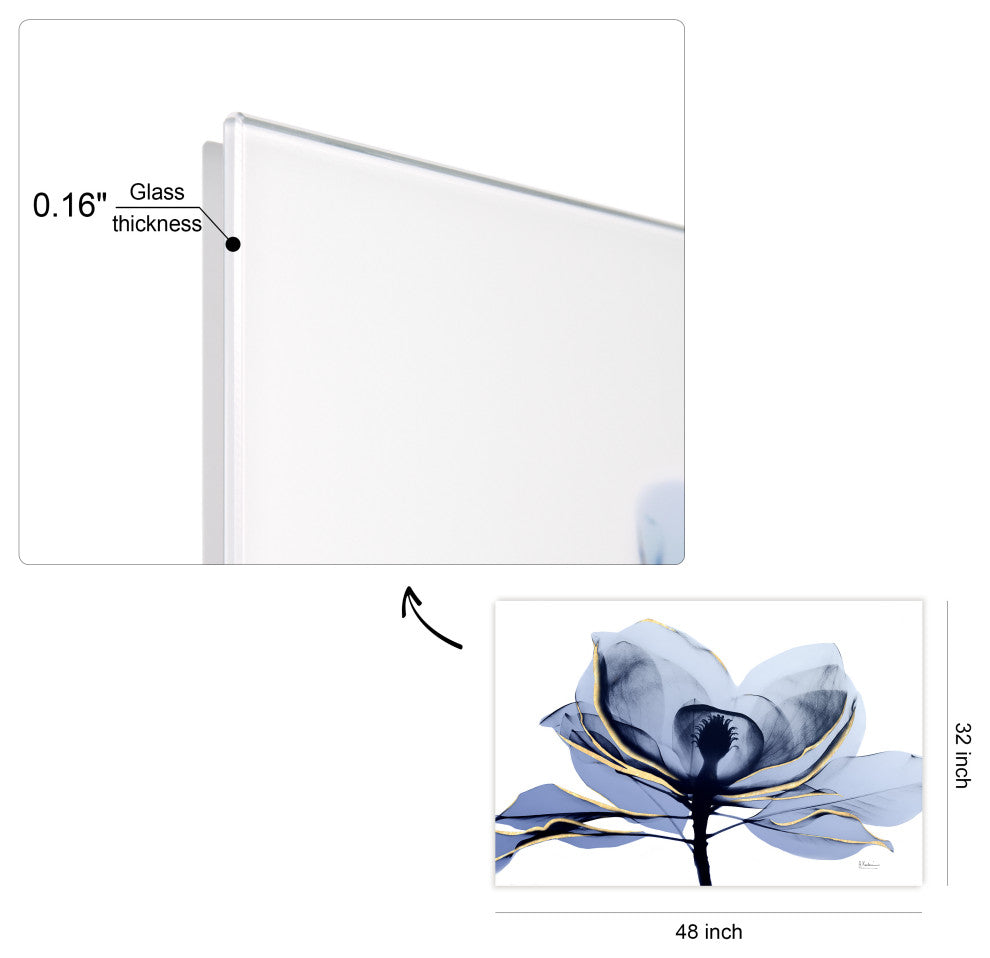 "Golden Midnight 2"Frameless Free Floating Panel Graphic Wall Art, 32"x48"