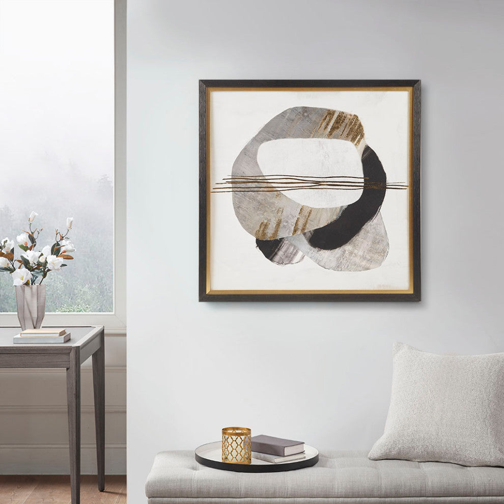 Madison Park Auric Beam Auric Beam Abstract Neutral Framed Wall Art