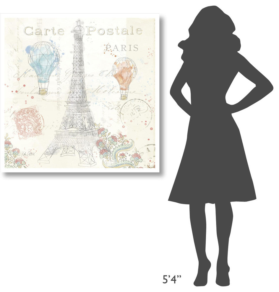 "Lighthearted in Paris V" Digital Paper Print by Katie Pertiet, 38"x38"