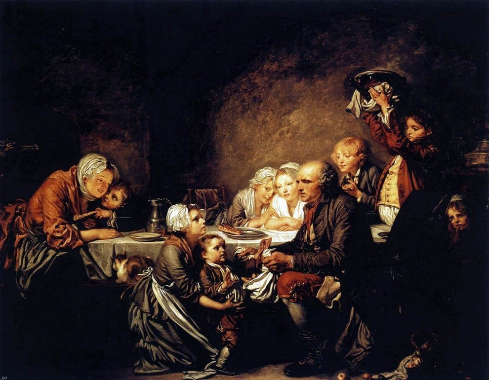 Jean Baptiste Greuze Epiphany (Le gateau des rois) Gallery Wrapped Canvas Print
