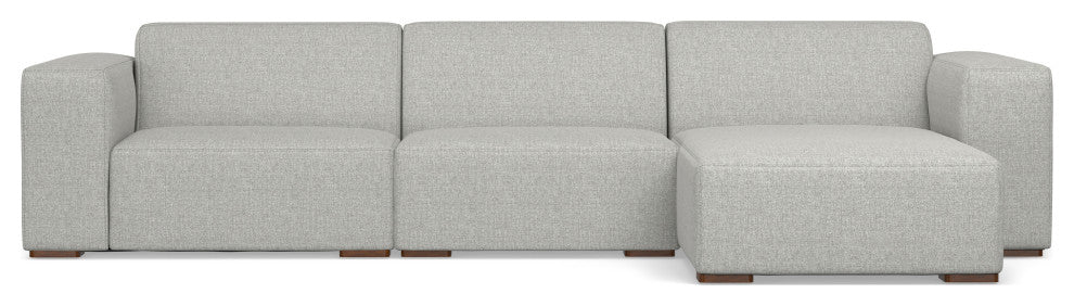 Rex Right-Facing Modular Sectional Sofa in Tightly Woven Performance Fabric