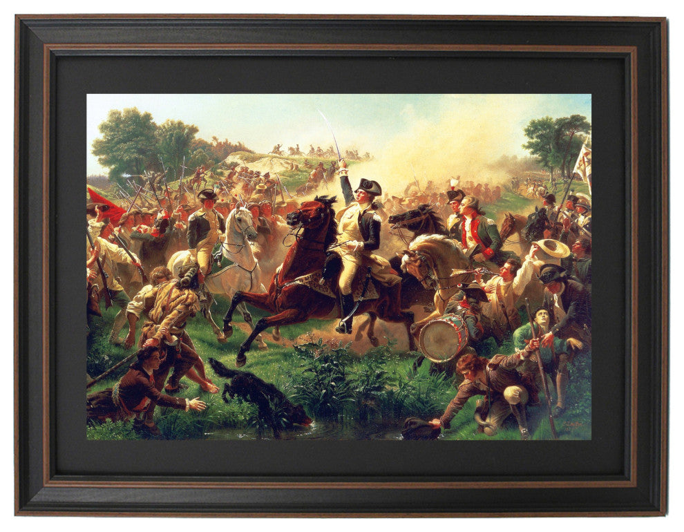 Framed Washington Rallying the Troops at Monmouth by Emanuel Leutze