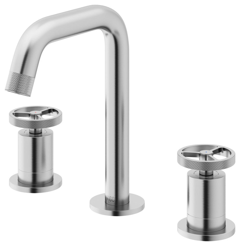 VIGO Cass 8" H 2-Handle Widespread Bathroom Faucet, Brushed Nickel