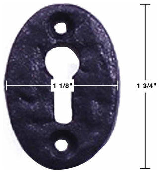 Black Iron Keyhole Cover Escutcheon Replacement 1-3/4" H Pack of 4