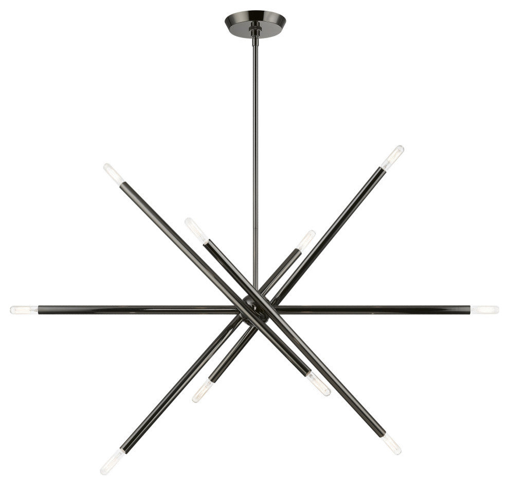 Soho 10 Light Black Chrome Linear Chandelier