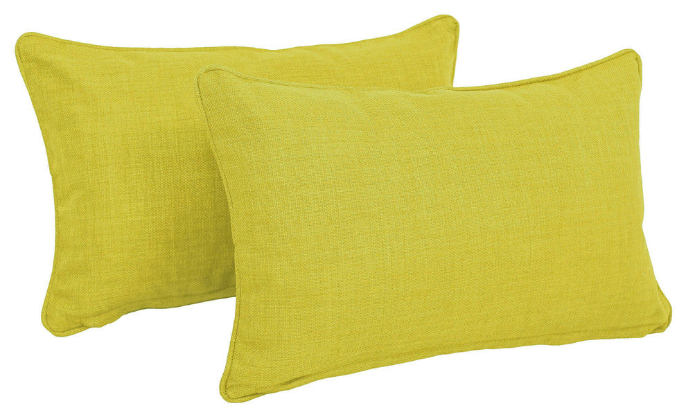 20"x12" Outdoor Spun Polyester Back Support Pillows, Set of 2, Lime