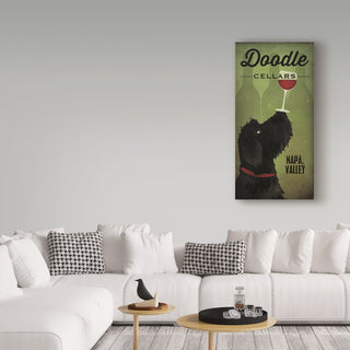 Ryan Fowler 'Doodle Wine II Black Dog' Canvas Art