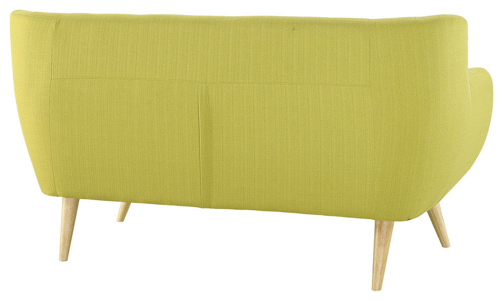 Modern Contemporary Loveseat, Wheatgrass Fabric