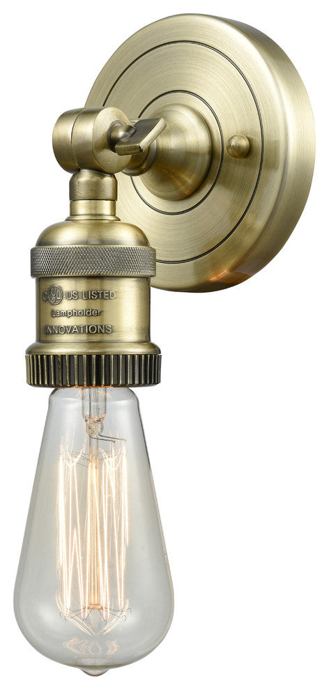 Bare Bulb 1-Light ADA Compiant Sconce, Antique Brass