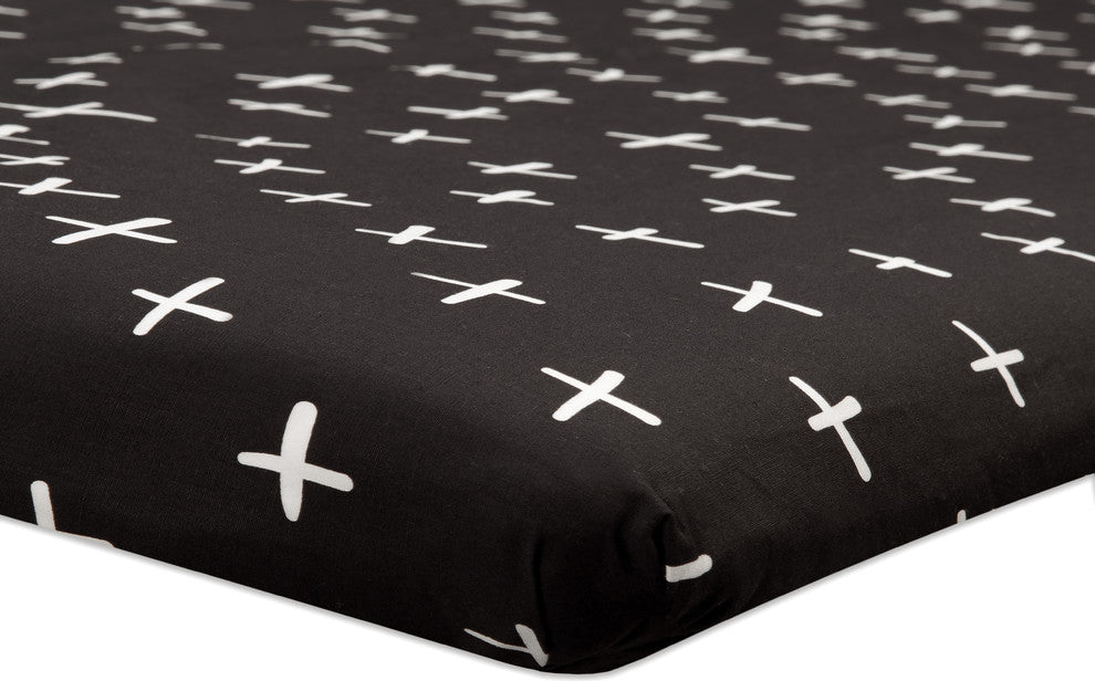 Babyletto Tuxedo Monochrome Cross Mini Crib Sheet