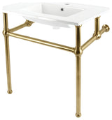 KVBH312277 31" Console Sink with Brass Legs (Single Faucet Hole)